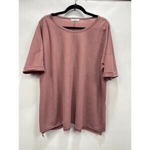 Cherish Dusty Rose‎ Short Sleeve Side Seam Blouse